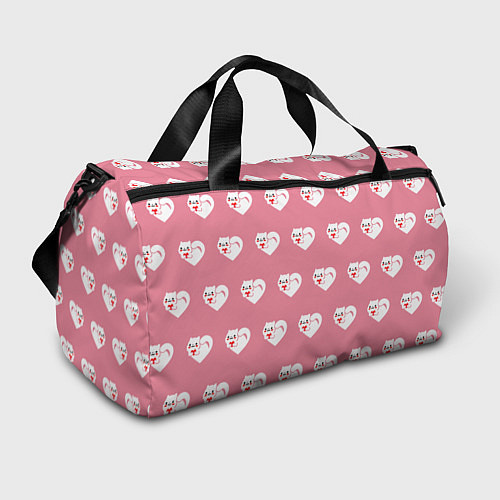 Спортивная сумка Орнамент сердце кот / 3D-принт – фото 1