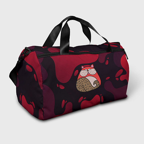 Спортивная сумка Красный абстрактный кот / 3D-принт – фото 1