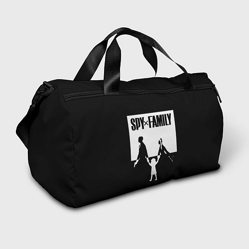 Спортивная сумка Spy x Family: Семья шпиона черно-белая / 3D-принт – фото 1