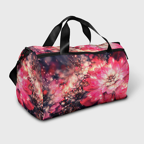 Спортивная сумка Нежные цветы и блестки / 3D-принт – фото 1