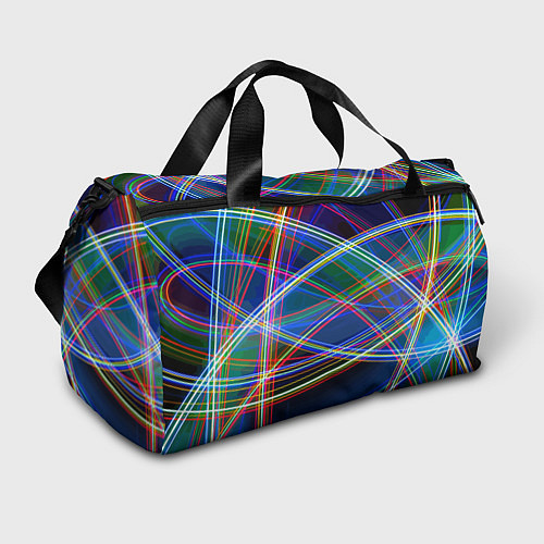 Спортивная сумка Разноцветные неоновые линии Абстракция Multicolore / 3D-принт – фото 1