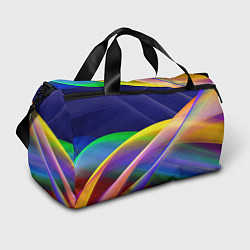 Спортивная сумка Абстрактная неоновая композиция Волны Abstract neo