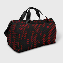 Спортивная сумка НАНОКОСТЮМ Black and Red Hexagon Гексагоны