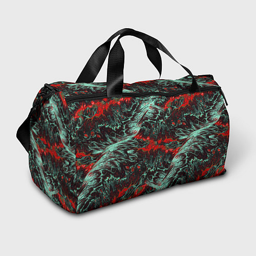 Спортивная сумка Красно-Белая Вулканическая Лава / 3D-принт – фото 1