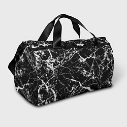 Сумки спортивные Текстура чёрного мрамора Texture of black marble, цвет: 3D-принт