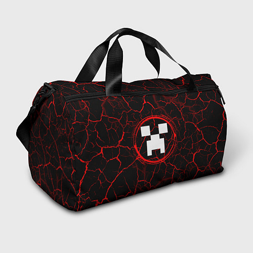Спортивная сумка Символ Minecraft и краска вокруг на темном фоне / 3D-принт – фото 1