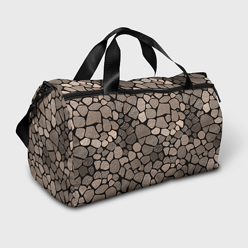Спортивная сумка Черно-коричневая текстура камня / 3D-принт – фото 1