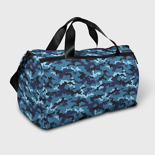 Спортивная сумка Камуфляж Тёмно-Синий Camouflage Dark-Blue / 3D-принт – фото 1