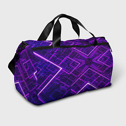 Спортивная сумка Неоновые ромбы в абстракции - Фиолетовый
