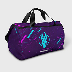 Спортивная сумка Символ Dead Space в неоновых цветах на темном фоне
