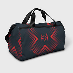 Спортивная сумка Красный Символ Watch Dogs на темном фоне со стрелк