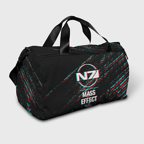 Спортивная сумка Mass Effect в стиле Glitch Баги Графики на темном / 3D-принт – фото 1