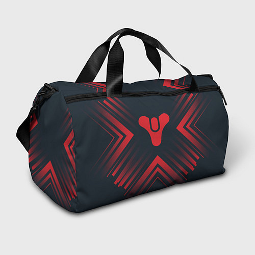 Спортивная сумка Красный Символ Destiny на темном фоне со стрелками / 3D-принт – фото 1