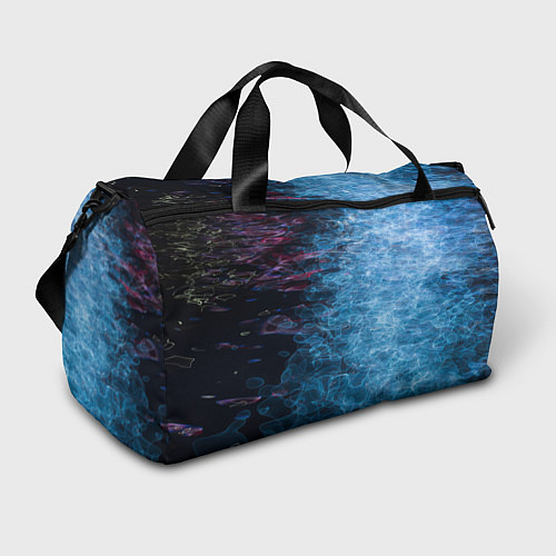 Спортивная сумка Неоновые волны на воде - Синий / 3D-принт – фото 1