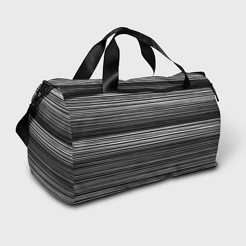 Спортивная сумка Black and white thin stripes Тонкие полосы / 3D-принт – фото 1