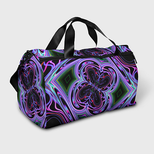 Спортивная сумка Неоновые узоры и фигуры - Фиолетовый / 3D-принт – фото 1