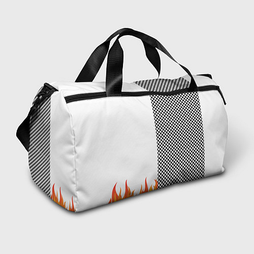 Спортивная сумка Шахматаня клетка с огнём / 3D-принт – фото 1