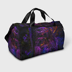 Спортивная сумка Неоновые лучи и листья - Фиолетовый