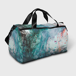 Спортивная сумка Абстрактные краски на холсте - Голубой