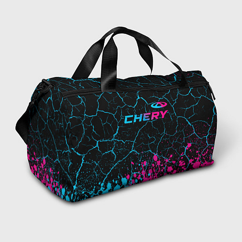 Спортивная сумка Chery - neon gradient: символ сверху / 3D-принт – фото 1