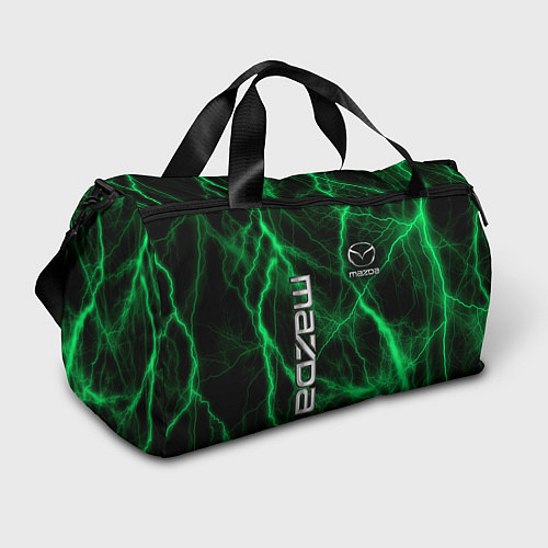 Спортивная сумка Mazda зеленые молнии / 3D-принт – фото 1