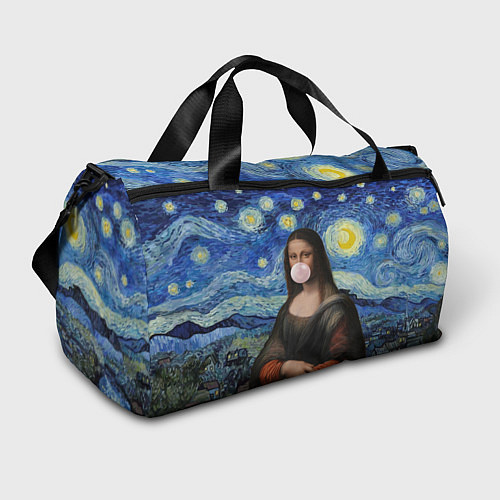 Спортивная сумка Мона Лиза Приколы - Звездная ночь / 3D-принт – фото 1