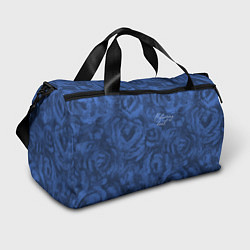 Спортивная сумка Цветущее сердце синие абстрактные розы