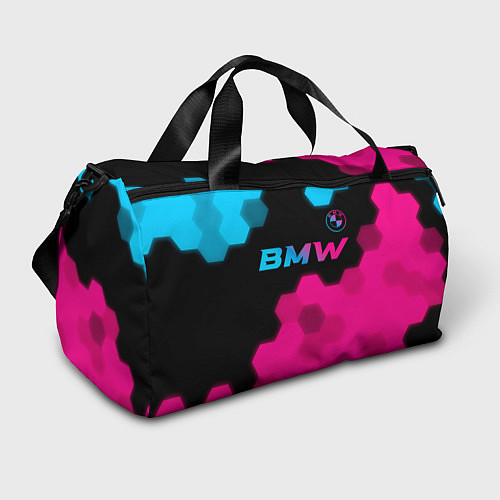 Спортивная сумка BMW - neon gradient: символ сверху / 3D-принт – фото 1