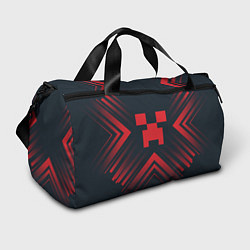 Спортивная сумка Красный символ Minecraft на темном фоне со стрелка