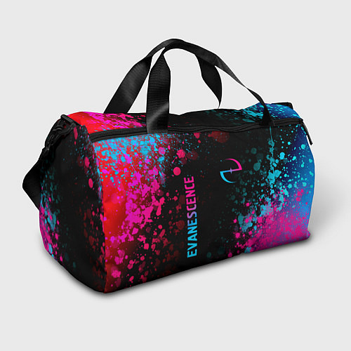 Спортивная сумка Evanescence - neon gradient: символ и надпись верт / 3D-принт – фото 1