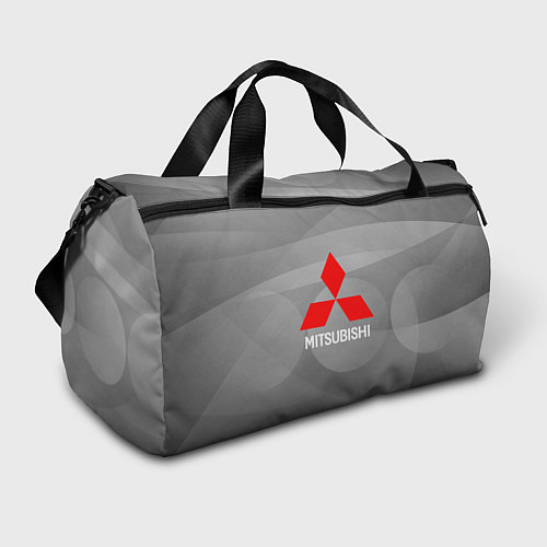 Спортивная сумка Mitsubishi - серая с кружочками абстракция / 3D-принт – фото 1