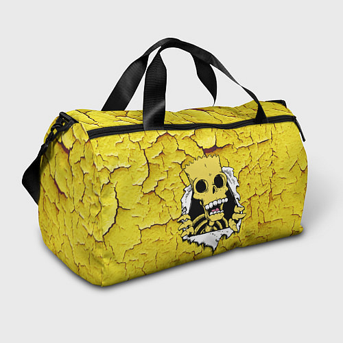 Спортивная сумка Скелет Барта Симпсона разрывает штукатурку стены / 3D-принт – фото 1