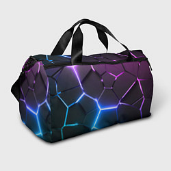 Спортивная сумка Фиолетовый градиент - неоновые геометрические плит