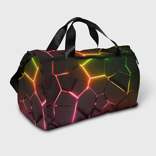 Спортивная сумка Неоновые радужные плиты / 3D-принт – фото 1