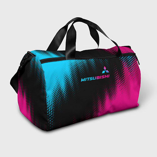 Спортивная сумка Mitsubishi - neon gradient: символ сверху / 3D-принт – фото 1