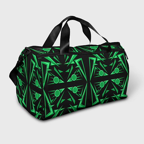 Спортивная сумка Геометрический узор зеленый geometric / 3D-принт – фото 1