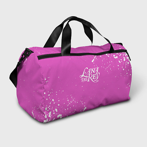Спортивная сумка Lana Del Rey - на розовом фоне брызги / 3D-принт – фото 1