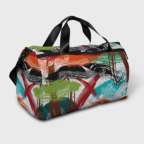 Спортивная сумка Мазки кистью по холсту цветной краской abstraction / 3D-принт – фото 1