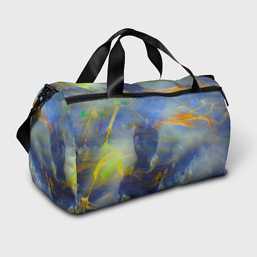 Спортивная сумка Абстрактные мазки красок и силуэт - Синий / 3D-принт – фото 1