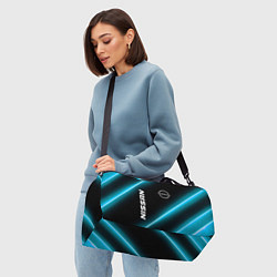 Сумки спортивные Nissan неоновые лампы, цвет: 3D-принт — фото 2