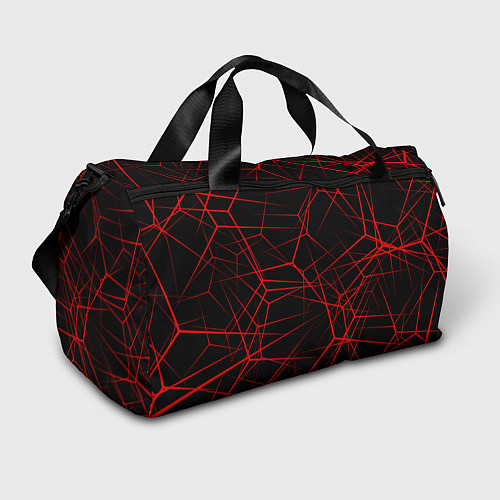 Спортивная сумка Красные линии на черном фоне / 3D-принт – фото 1