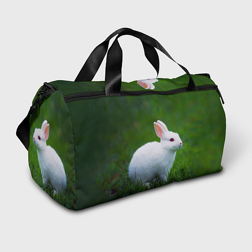 Спортивная сумка Кролик на фоне травы / 3D-принт – фото 1
