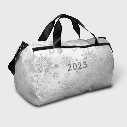 Спортивная сумка Новый год 2023 в снежинках / 3D-принт – фото 1