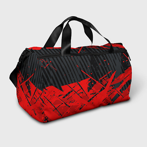 Спортивная сумка Красные брызги на черном фоне / 3D-принт – фото 1