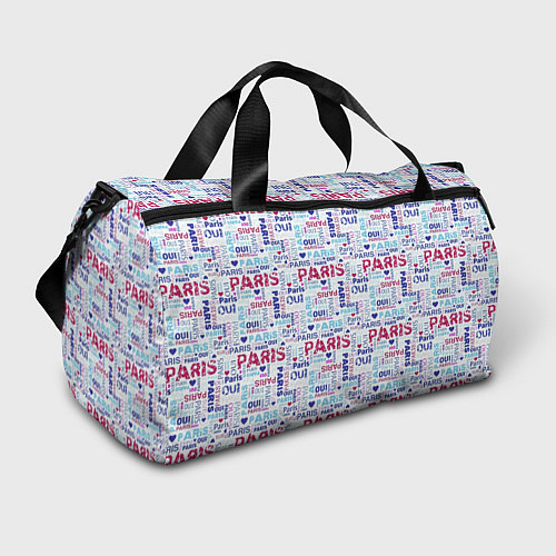 Спортивная сумка Парижская бумага с надписями - текстура / 3D-принт – фото 1