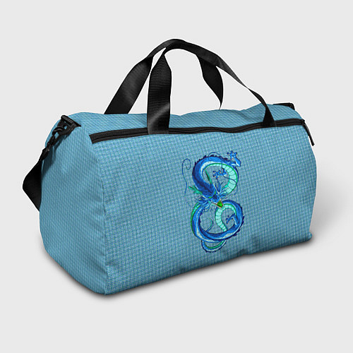 Спортивная сумка Синий дракон в форме цифры 8 / 3D-принт – фото 1
