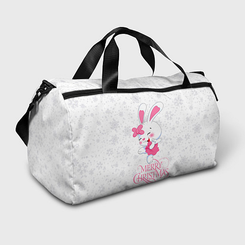 Спортивная сумка Merry Christmas, cute bunny / 3D-принт – фото 1