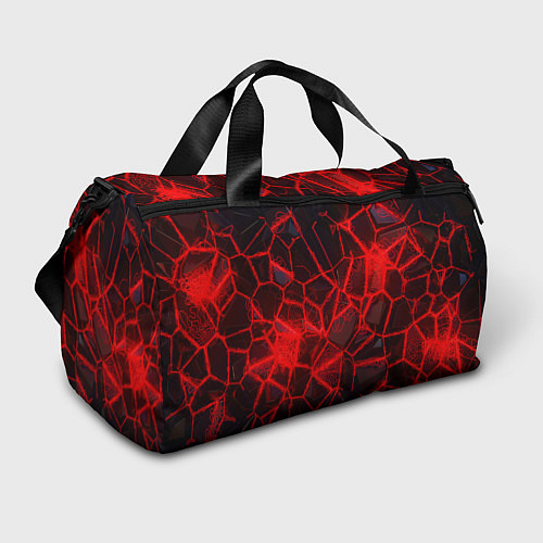 Спортивная сумка Кристаллы в красных нитях / 3D-принт – фото 1