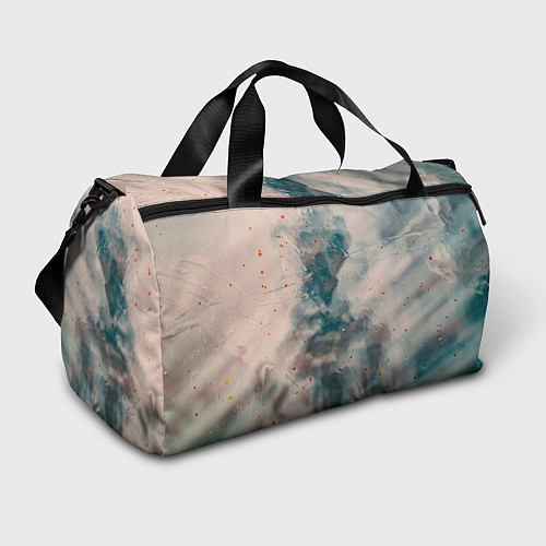 Спортивная сумка Абстрактные синие и белые краски / 3D-принт – фото 1