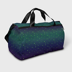 Спортивная сумка Неоновые зеленые и сиреневые звезды на темно зелен
